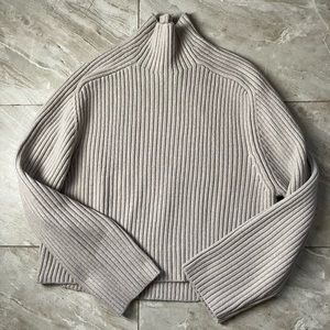 H&M Mock Neck Ribbed Sweater